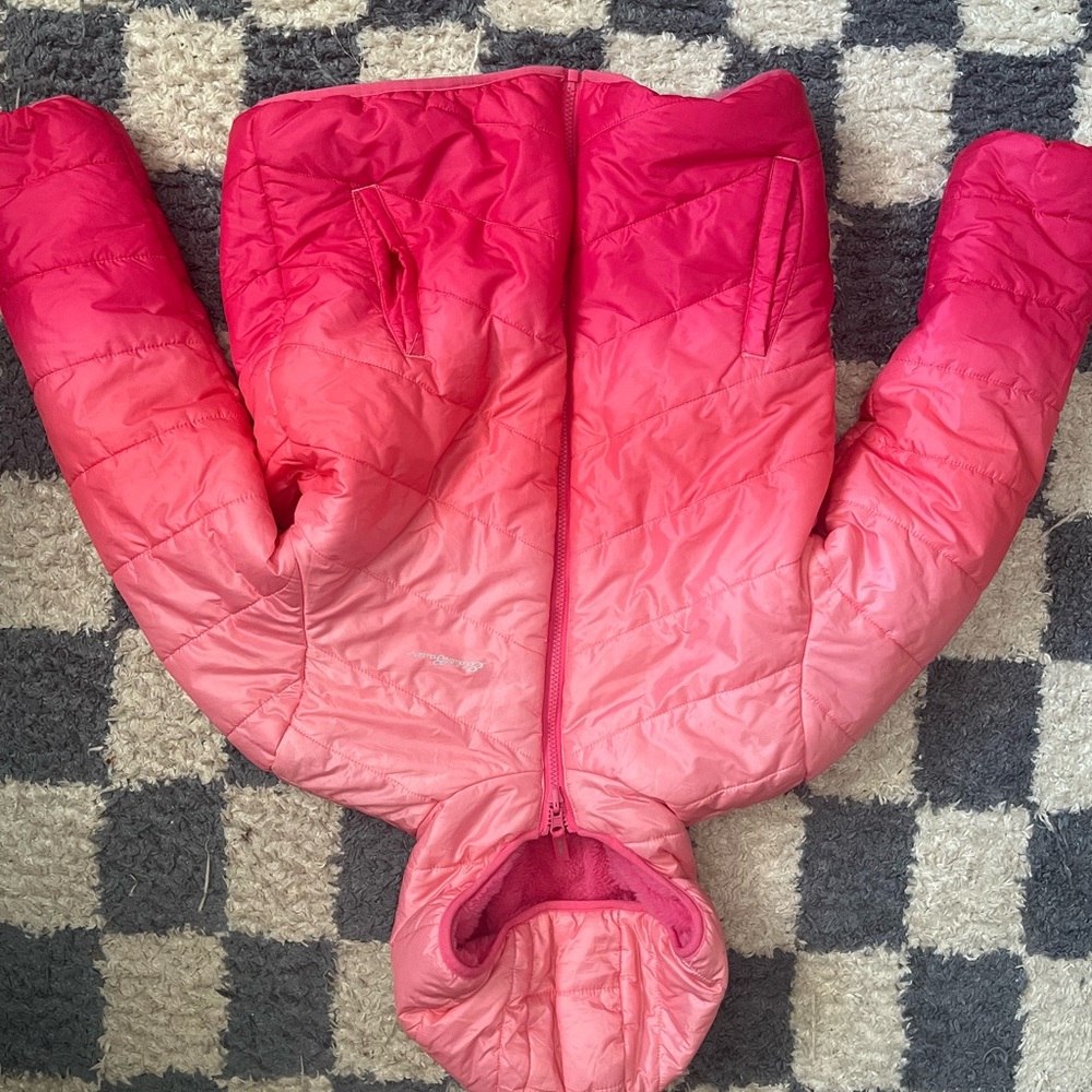 Eddie Bauer Pink Puffer Jacket Quilted Warmth reversible